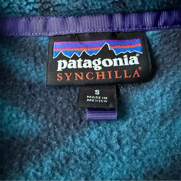Patagonia Aztec 1/4 Snap Synchilla Stone Blue - Picture 3 of 6